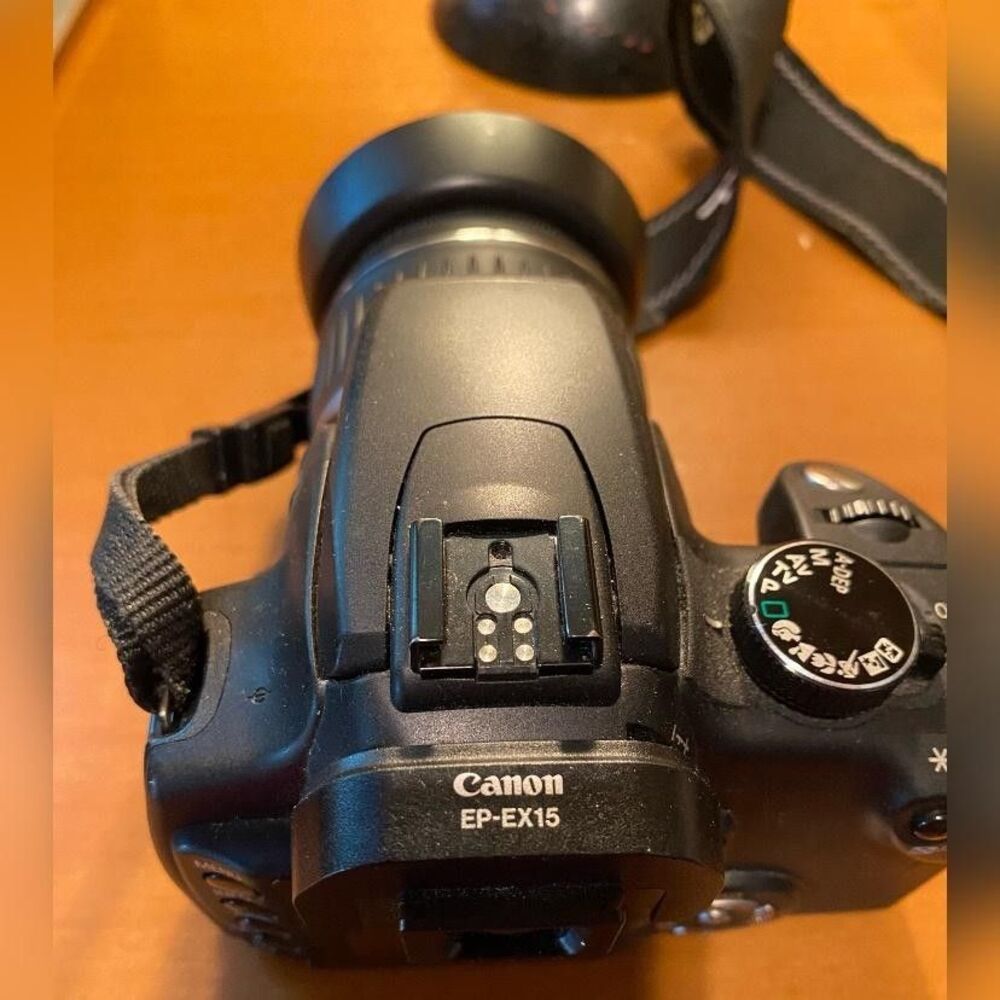 Canon EOS Digital SLR Camera Black EF-S 18-55mm Lens Hood Strap 3X  *Not Working - Picture 3 of 5